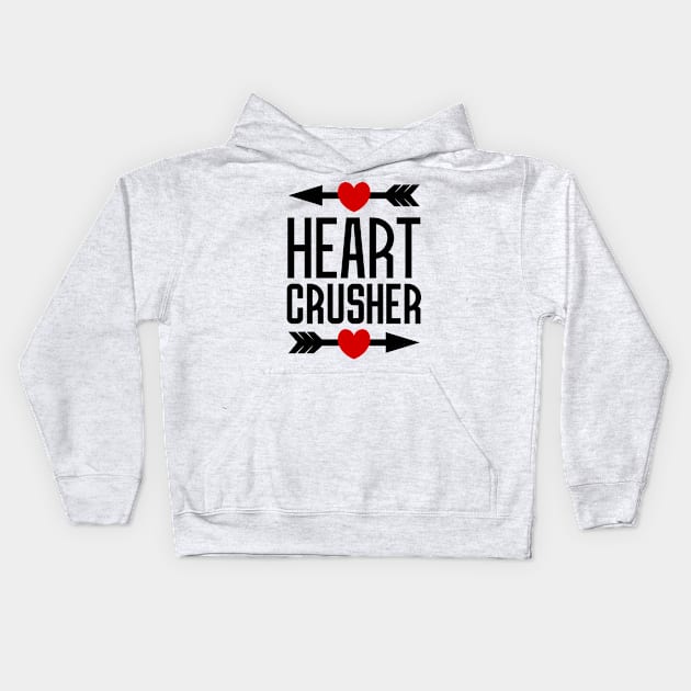 Heart Crusher Valentine's Day Gift Kids Hoodie by colorsplash